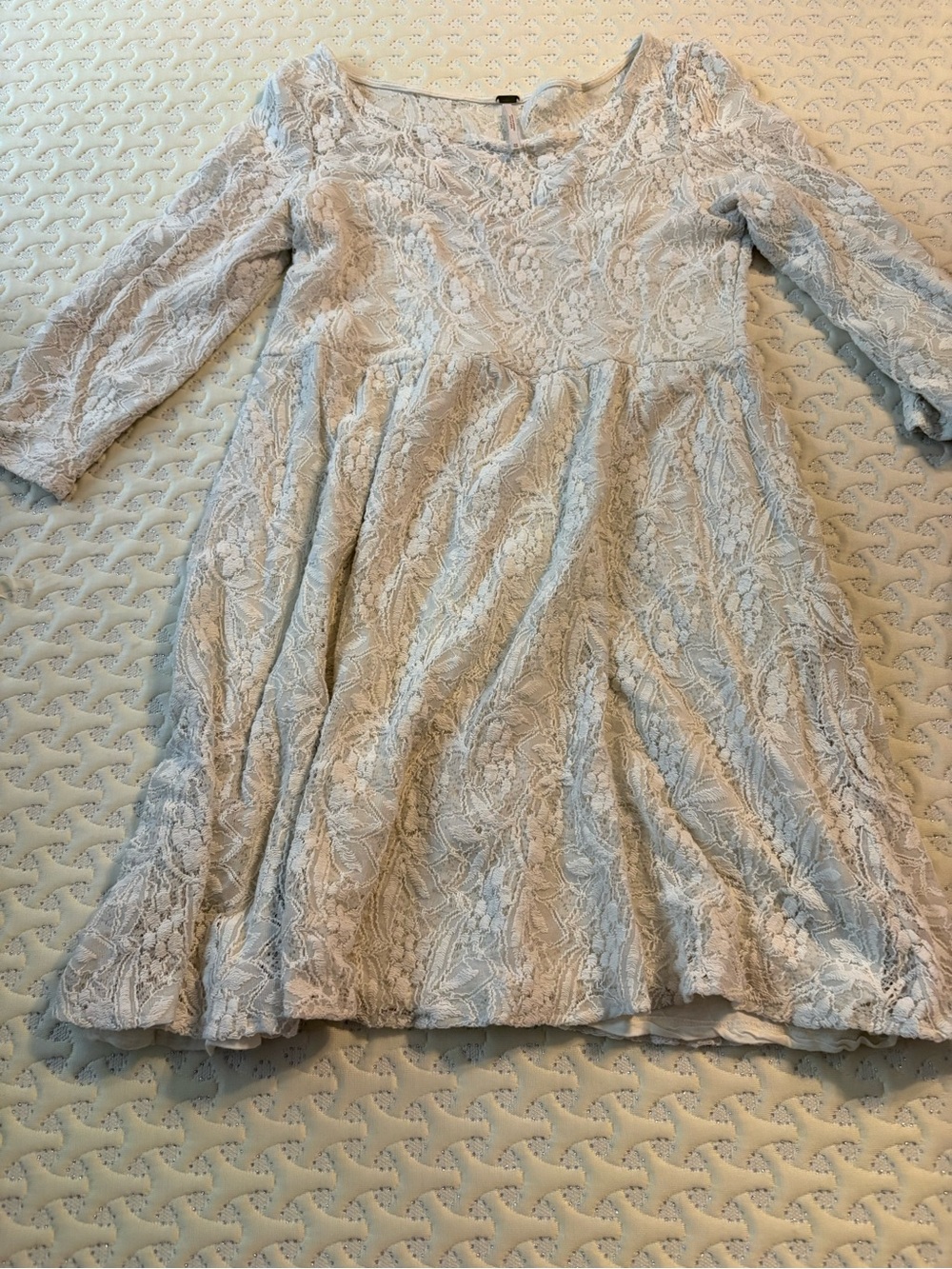 Free People Light cream Lace Fit-and-Flare Dress